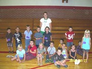 Mrs. McVey and her AM preschool PE class.
