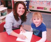 Mrs. Parr working with one of her students.